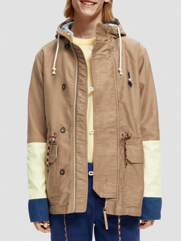 Kleidung Scotch & Soda Parka aus Bio-Baumwolle in Colour-Block-Optik Kombination a Männer BJ08567