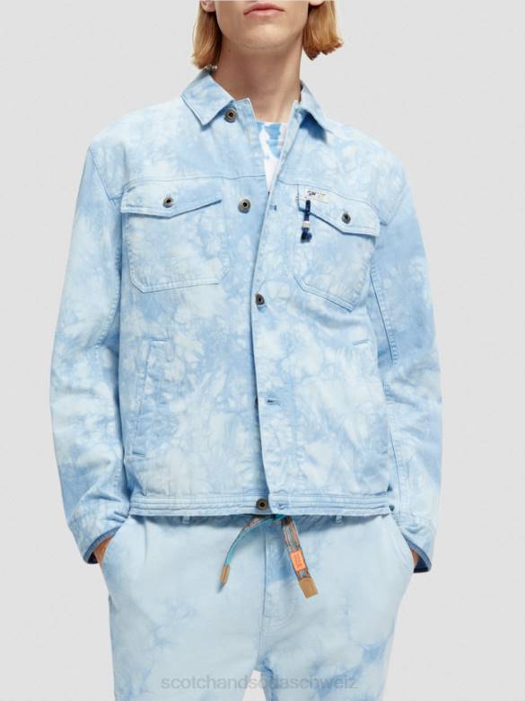 Kleidung Scotch & Soda Trucker-Jacke aus Denim mit Batikmuster Kombination a Männer BJ08576