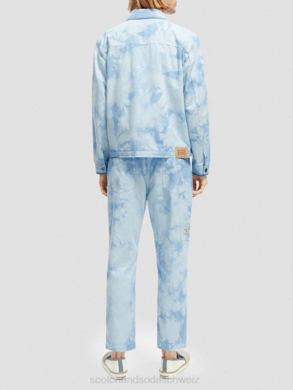 Kleidung Scotch & Soda Trucker-Jacke aus Denim mit Batikmuster Kombination a Männer BJ08576