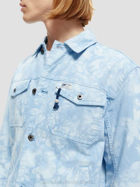 Kleidung Scotch & Soda Trucker-Jacke aus Denim mit Batikmuster Kombination a Männer BJ08576