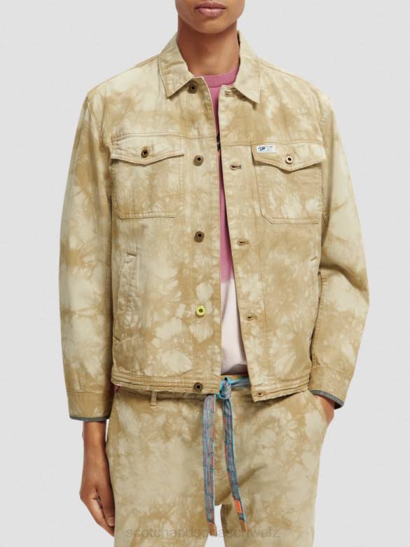 Kleidung Scotch & Soda Trucker-Jacke aus Denim mit Batikmuster Kombination b Männer BJ08577
