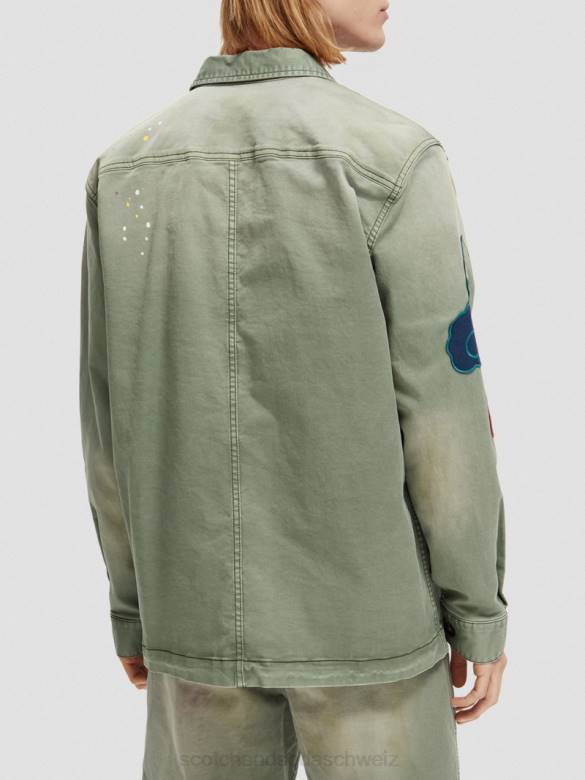 Kleidung Scotch & Soda Utility-Jacke mit Patch-Artwork Armee Männer BJ08575