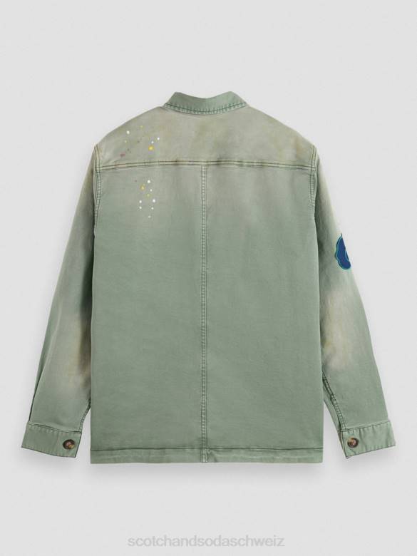 Kleidung Scotch & Soda Utility-Jacke mit Patch-Artwork Armee Männer BJ08575