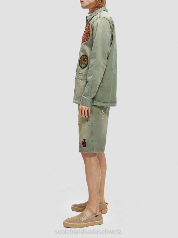 Kleidung Scotch & Soda Utility-Jacke mit Patch-Artwork Armee Männer BJ08575