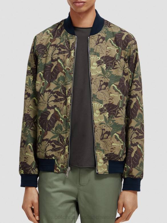 Kleidung Scotch & Soda Wende-Bomberjacke Marine/Armee-Blumen-Aop Männer BJ08573