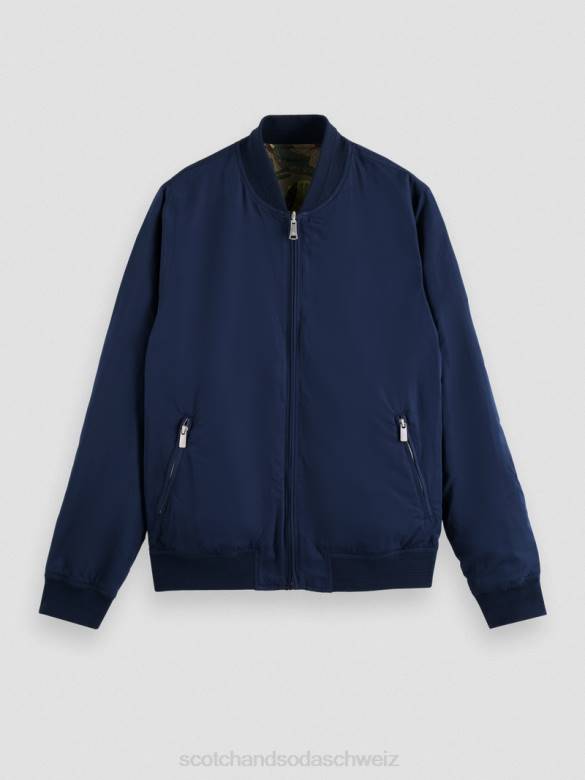 Kleidung Scotch & Soda Wende-Bomberjacke Marine/Armee-Blumen-Aop Männer BJ08573