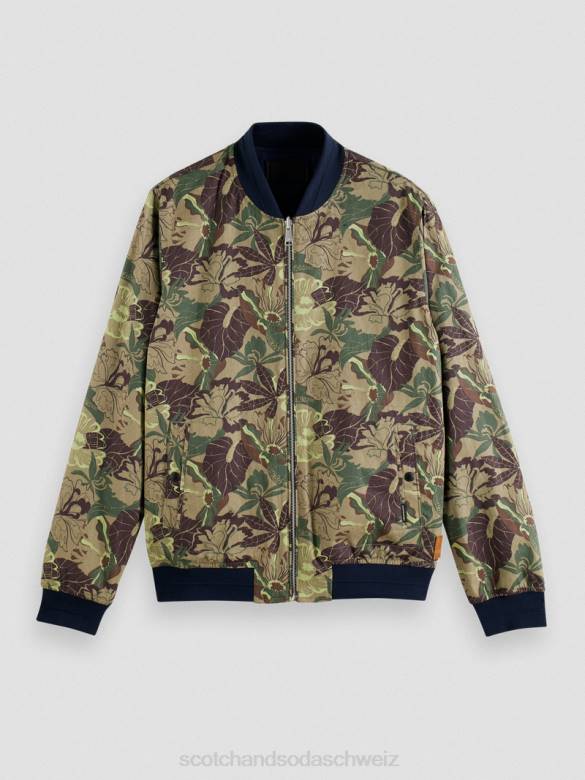 Kleidung Scotch & Soda Wende-Bomberjacke Marine/Armee-Blumen-Aop Männer BJ08573